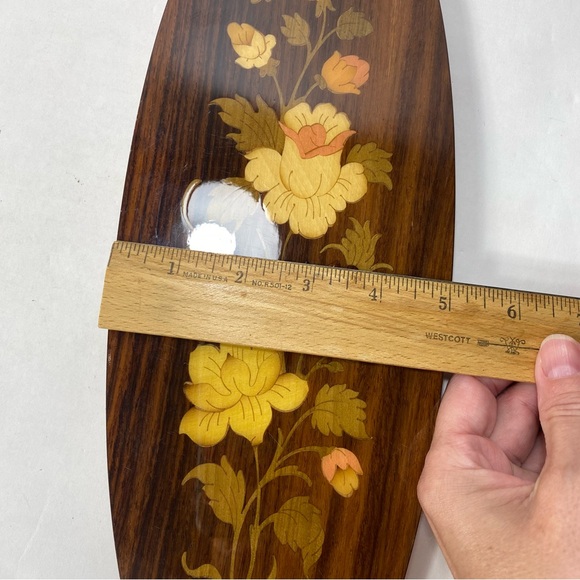 🎉LAST CALL🎉Vintage Walter Stahli Switzerland Wood Inlay Floral Wall Hanging - Picture 10 of 16